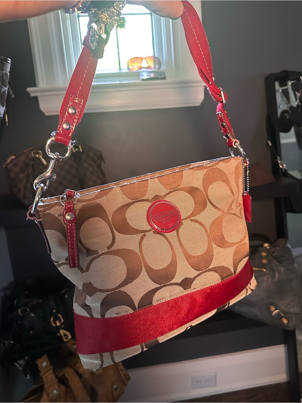 Coach Vintage Signature Stripe File Bag Style F17435